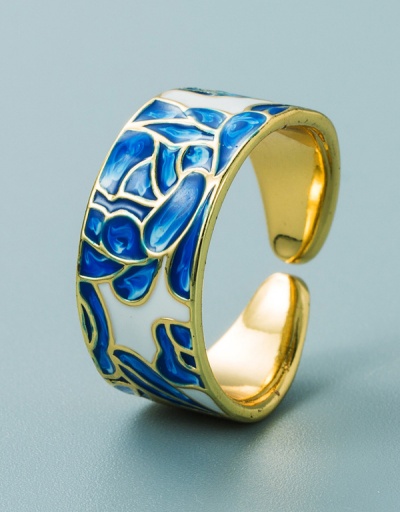 Replica Dressy Blue And White Porcelain Pattern Open Ring #795123 $9.48 USD for Wholesale