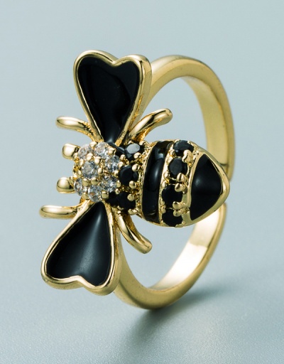 Replica Adorable Colored Bee Rhinestone Open Ring #795124 $9.00 USD for Wholesale