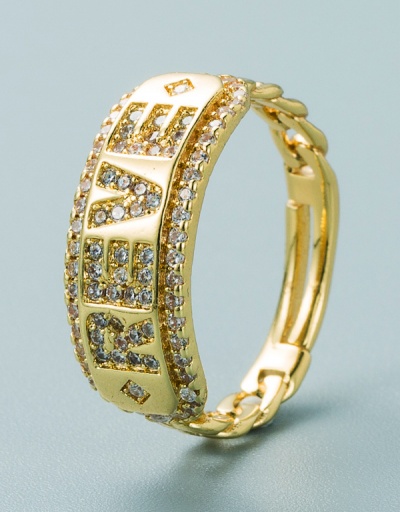 Replica Chic Hip Hop Letter Rhinestone Open Ring #795127 $6.89 USD for Wholesale