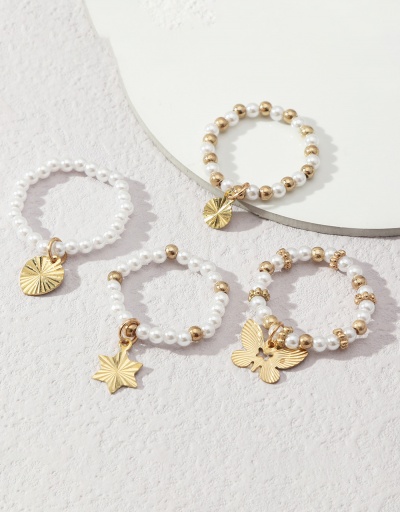 Replica Dressy Maple Leaf Faux-Pearl Butterfly Ring Set #795130 $7.25 USD for Wholesale