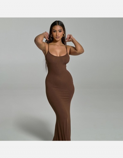 Replica Sexy Low Cut Backless Bodycon Sleeveless Maxi Dress Sleeveless U Neck #795143 $18.90 USD for Wholesale