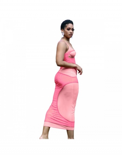 Replica  Sexy Hollowed Out Gauze Sleeveless Maxi Dress Sleeveless V Neck #795148 $26.49 USD for Wholesale