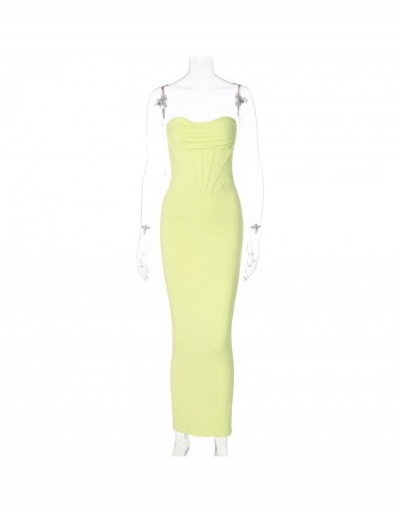 Replica  Summer Strapless Ruched Bodycon Maxi Dress Sleeveless Boat Neck #795165 $24.75 USD for Wholesale