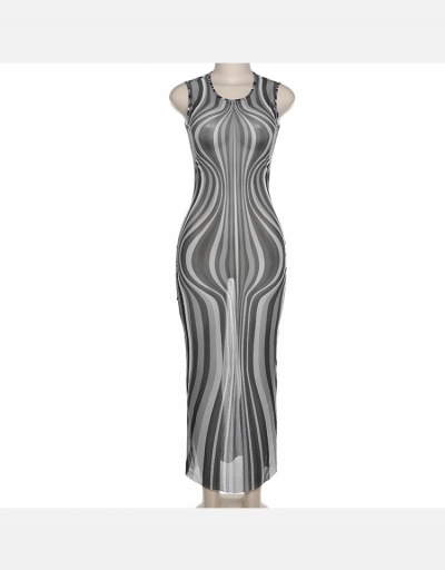 Replica Club Gauze Crew Neck One Piece Maxi Dress Sleeveless Crew Neck #795208 $24.89 USD for Wholesale