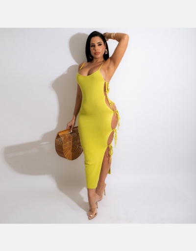 Sexy Hollow Out Bandage Design Maxi Dress Sleeveless U Neck #795211 $17.61 USD, Wholesale Fashion Maxi Dresses