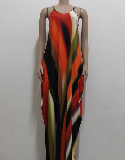 Replica Casual V Neck Tie Dye Summer Sleeveless Maxi Dress Sleeveless V Neck #795223 $32.11 USD for Wholesale