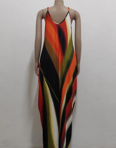 Replica Casual V Neck Tie Dye Summer Sleeveless Maxi Dress Sleeveless V Neck #795223 $32.11 USD for Wholesale