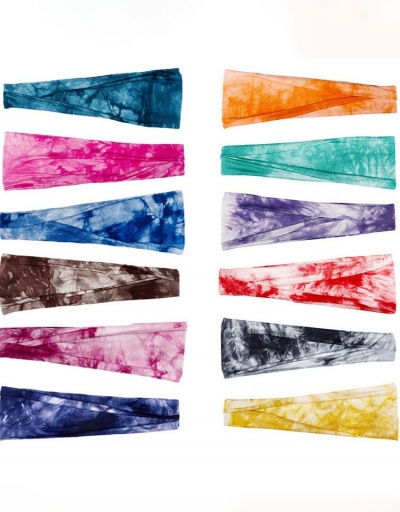 Yoga Tie Dye Sweat Absorption Wide Edge Hair Band #795231 $4.40 USD, Wholesale Fashion Hair Accessories