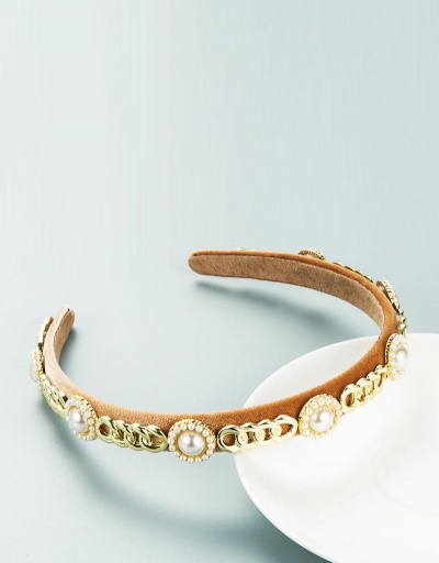 Replica Attractive Faux-Pearl Chain Hair Hoop #795235 $13.30 USD for Wholesale