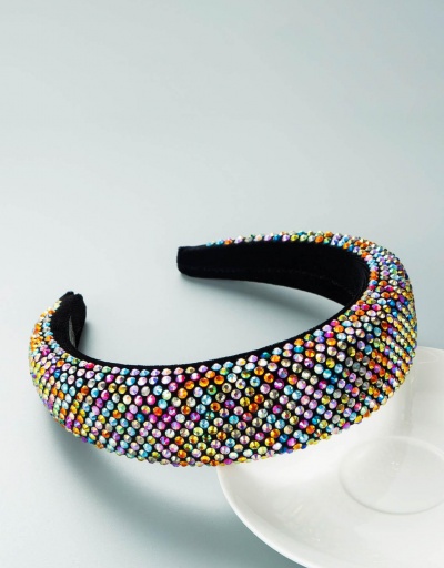 Replica Vintage Colorful Rhinestone Sponge Hair Hoop #795240 $11.48 USD for Wholesale