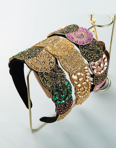 Vintage Colorful Rhinestone Broadside Hair Hoop #795247 $18.76 USD, Wholesale Fashion Hair Accessories