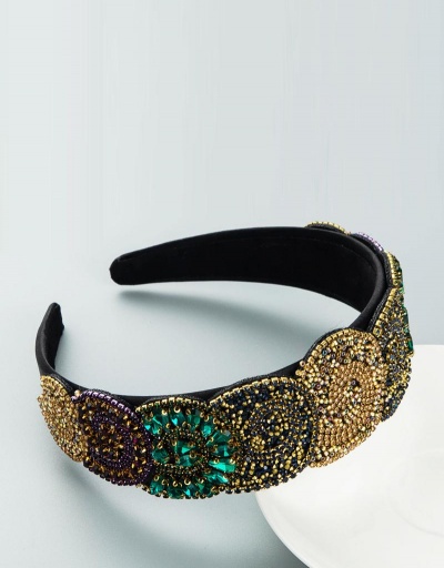 Replica Vintage Colorful Rhinestone Broadside Hair Hoop #795247 $18.76 USD for Wholesale