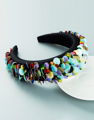 Colorful Sequins Prom Catwalk Sponge Hair Hoop #795254 $22.25 USD, Wholesale Fashion Hair Accessories