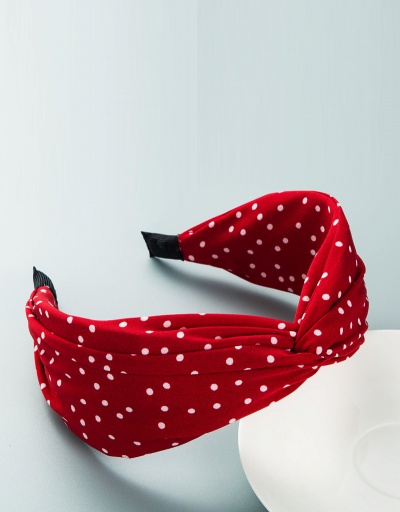 Replica Sweet Vintage Dot Printed Bow Hair Hoop #795270 $7.10 USD for Wholesale