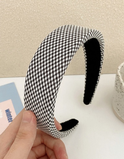 Replica Fashion Contrast Color Plaid Hair Hoop  #795276 $4.03 USD for Wholesale