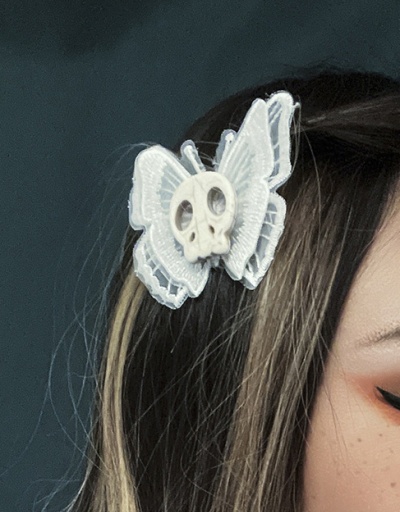 Replica Halloween Gothic Skull Butterfly Fabric Hairpin #795279 $5.72 USD for Wholesale