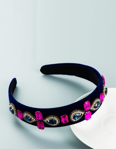 Replica Gorgeous Velvet Geometry Shape Rhinestone Hair Hoop #795283 $15.12 USD for Wholesale