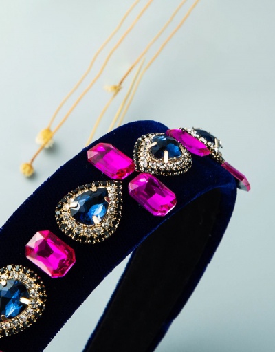 Replica Gorgeous Velvet Geometry Shape Rhinestone Hair Hoop #795283 $15.12 USD for Wholesale