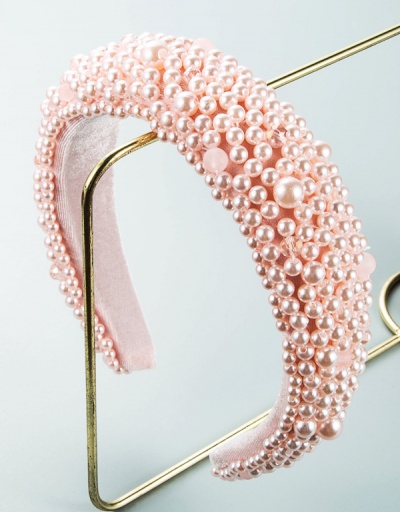 Replica Attractive Solid Thicken Sponge Faux-Pearl Hair Hoop #795285 $18.54 USD for Wholesale