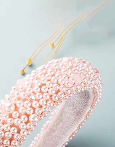 Replica Attractive Solid Thicken Sponge Faux-Pearl Hair Hoop #795285 $18.54 USD for Wholesale