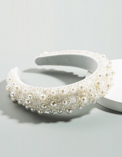 Replica Attractive Solid Thicken Sponge Faux-Pearl Hair Hoop #795285 $18.54 USD for Wholesale