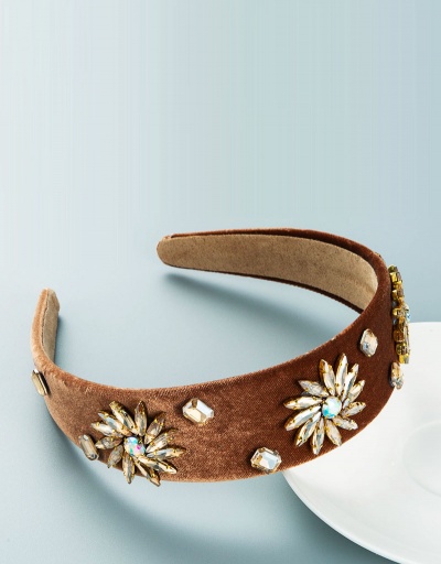 Replica Gorgeous Flower Rhinestone Broadside Cloth Hair Hoop #795292 $13.28 USD for Wholesale