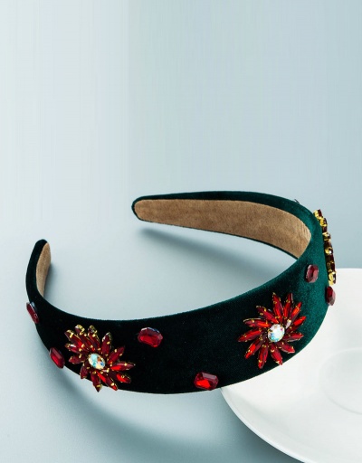 Replica Gorgeous Flower Rhinestone Broadside Cloth Hair Hoop #795292 $13.28 USD for Wholesale