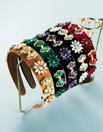 Baroque Style Flower Rhinestone Hair Hoop #795299 $14.43 USD, Wholesale Fashion Hair Accessories