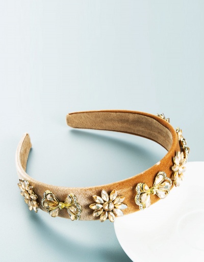 Replica Baroque Style Flower Rhinestone Hair Hoop #795299 $14.43 USD for Wholesale