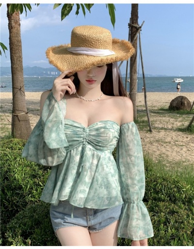 Sexy Ladies  French Style Chiffon Tops Long Sleeve Sweetheart Neck #795333 $17.45 USD, Wholesale Fashion Blouses