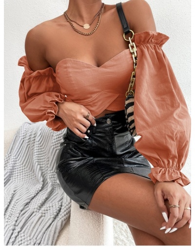 Trendy Sexy Solid Off Shoulder Puff Sleeve Backless Ruffled Blouses Long Sleeve Sweetheart Neck #795340 $19.80 USD, Wholesale Fashion Blouses