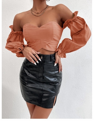 Replica Trendy Sexy Solid Off Shoulder Puff Sleeve Backless Ruffled Blouses Long Sleeve Sweetheart Neck #795340 $19.80 USD for Wholesale