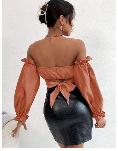 Replica Trendy Sexy Solid Off Shoulder Puff Sleeve Backless Ruffled Blouses Long Sleeve Sweetheart Neck #795340 $19.80 USD for Wholesale