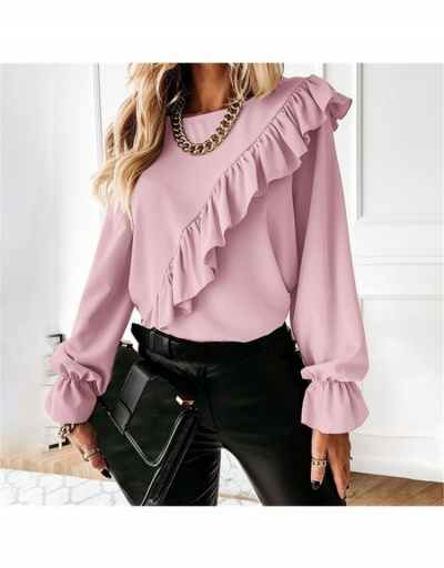 Replica  Fashion Pure Color Patchwork Long Sleeve Chiffon Shirt Long Sleeve Bateau Neck #795353 $17.68 USD for Wholesale