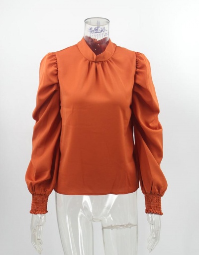 Replica Mock Neck Tie Wrap Puff Sleeve Ladies Blouse Long Sleeve Mock Neck #795384 $19.50 USD for Wholesale