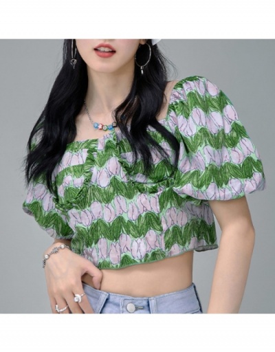 Replica  Puff Sleeve Summer Short Sleeve Top Short Sleeve Square Neck #795390 $54.01 USD for Wholesale