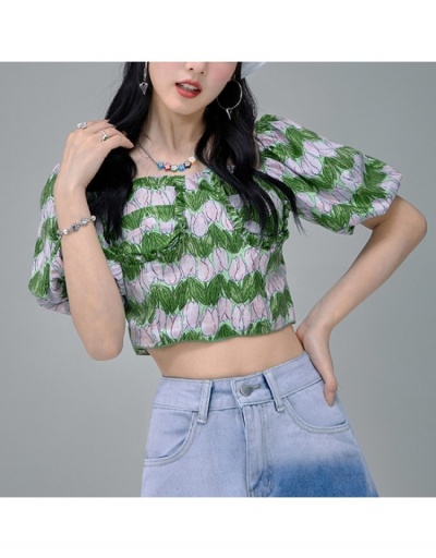 Replica  Puff Sleeve Summer Short Sleeve Top Short Sleeve Square Neck #795390 $54.01 USD for Wholesale