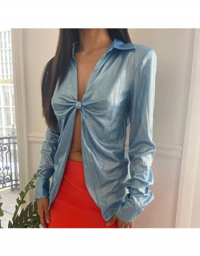 Replica New Fashion Long Sleeve Sexy Ladies Blouse Long Sleeve Turndown Collar #795393 $27.24 USD for Wholesale