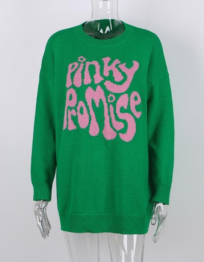 Replica Vintage Letter Print Crew Neck Pullover Sweaters  Long Sleeve Crew Neck #795412 $39.00 USD for Wholesale