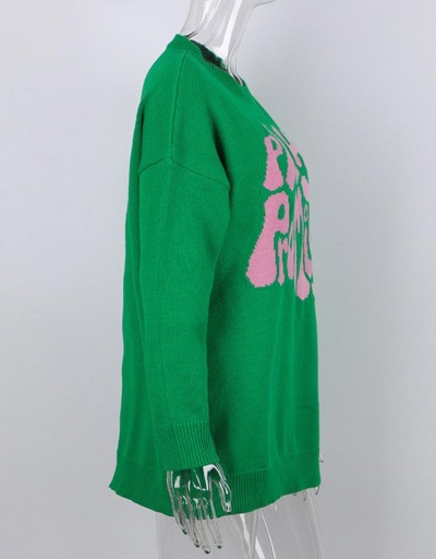 Replica Vintage Letter Print Crew Neck Pullover Sweaters  Long Sleeve Crew Neck #795412 $39.00 USD for Wholesale