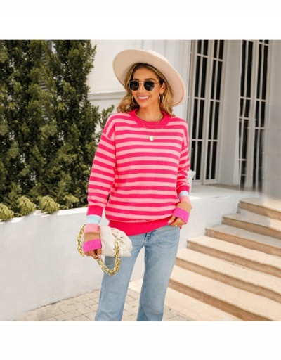 Replica  Casual Striped Crew Neck Long Sleeve Pullovers Long Sleeve Crew Neck #795415 $32.11 USD for Wholesale