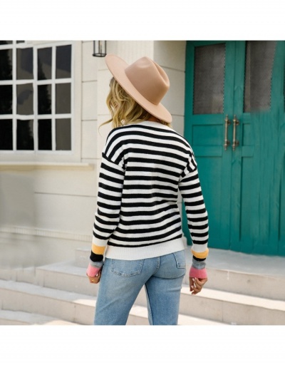 Replica  Casual Striped Crew Neck Long Sleeve Pullovers Long Sleeve Crew Neck #795415 $32.11 USD for Wholesale