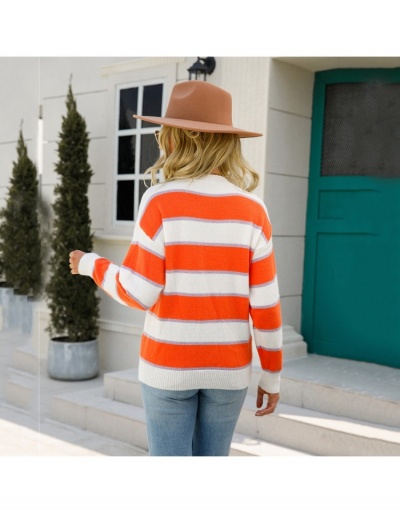 Replica Fall Fashion Striped Long Sleeve Pullover Top Long Sleeve Crew Neck #795417 $34.58 USD for Wholesale