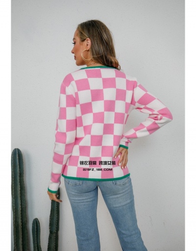 Replica  Fall Street Plaid Long Sleeve Pullover Top Long Sleeve Crew Neck #795420 $33.60 USD for Wholesale