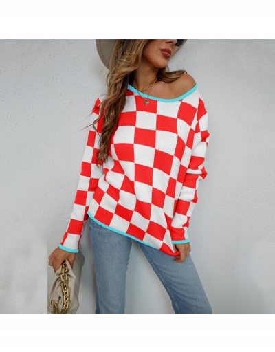 Replica  Fall Street Plaid Long Sleeve Pullover Top Long Sleeve Crew Neck #795420 $33.60 USD for Wholesale