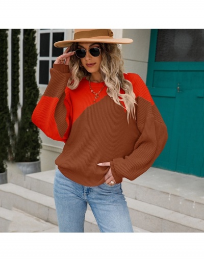 Fall Knitting Patchwork Long Sleeve Pullover Long Sleeve Crew Neck #795422 $35.49 USD, Wholesale Fashion Sweaters &amp; Cardigans