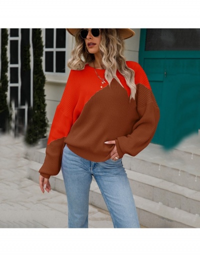 Replica Fall Knitting Patchwork Long Sleeve Pullover Long Sleeve Crew Neck #795422 $35.49 USD for Wholesale