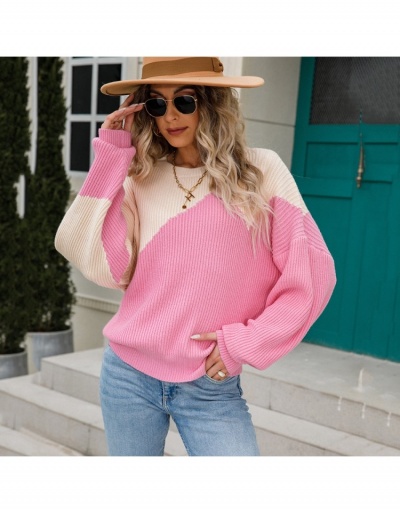 Replica Fall Knitting Patchwork Long Sleeve Pullover Long Sleeve Crew Neck #795422 $35.49 USD for Wholesale