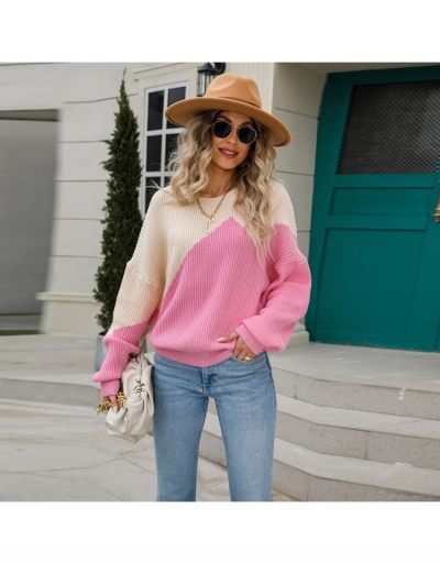 Replica Fall Knitting Patchwork Long Sleeve Pullover Long Sleeve Crew Neck #795422 $35.49 USD for Wholesale