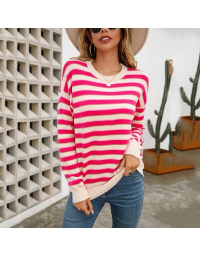  Fashion Crew Neck Knitting Striped Sweater Long Sleeve Crew Neck #795423 $32.50 USD, Wholesale Fashion Sweaters &amp; Cardigans